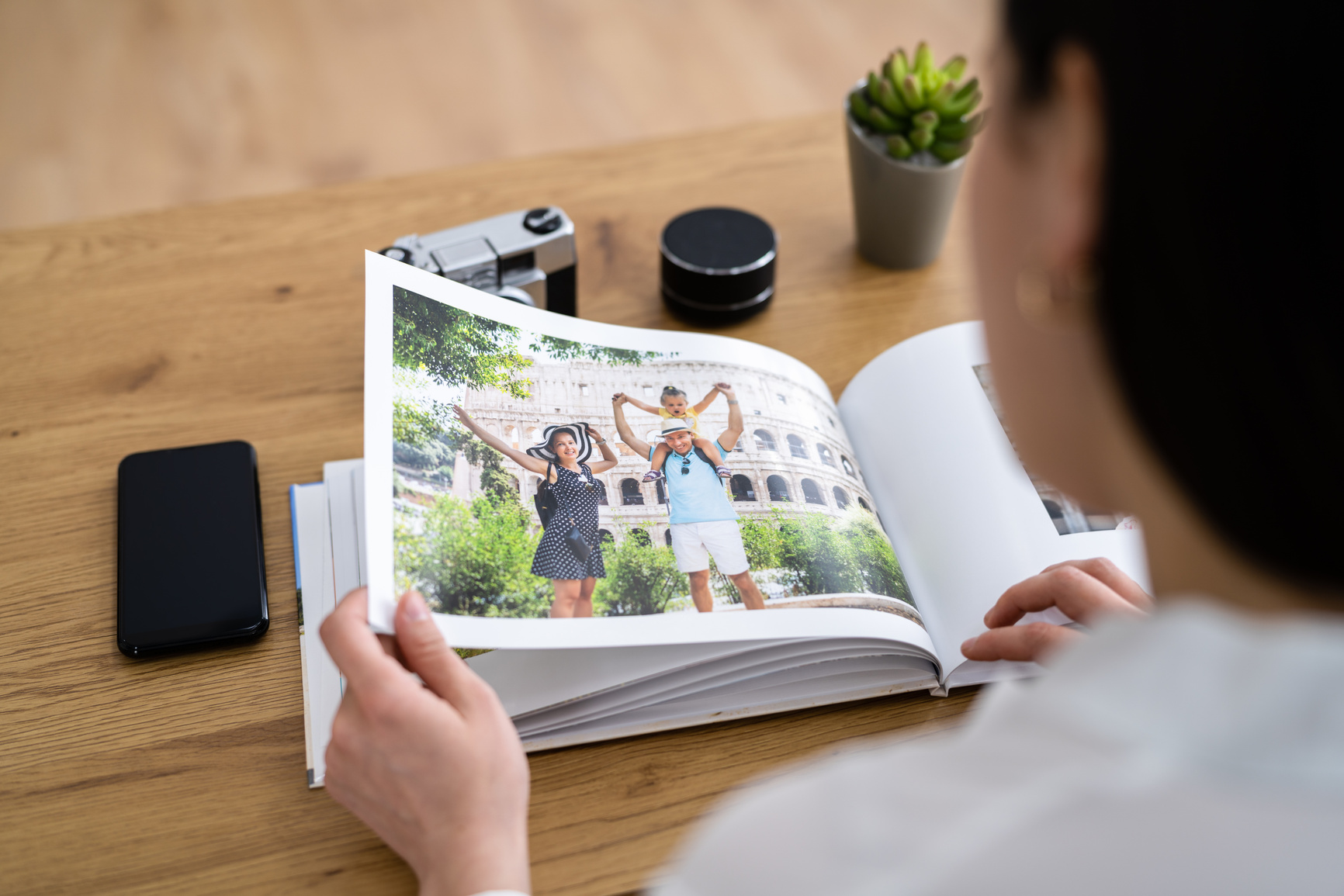 Looking At Family Photo Album